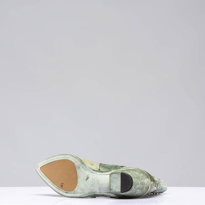 Luz Leather & Suede Boots In Green | Ladies - Cowboy Boots | Marco Delli