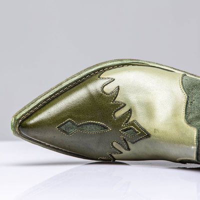Luz Leather & Suede Boots In Green | Ladies - Cowboy Boots | Marco Delli