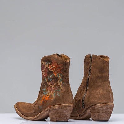 Marco Delli Manzanita Hand Painted & Embroidered Boot In Tobacco Ladies - Cowboy Boots