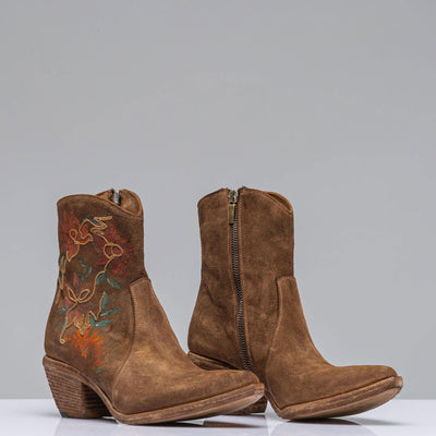 Marco Delli Manzanita Hand Painted & Embroidered Boot In Tobacco Ladies - Cowboy Boots