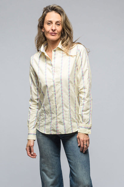 Mazzarelli Prato Shirt w/ Floral Taping Ladies - Blouses