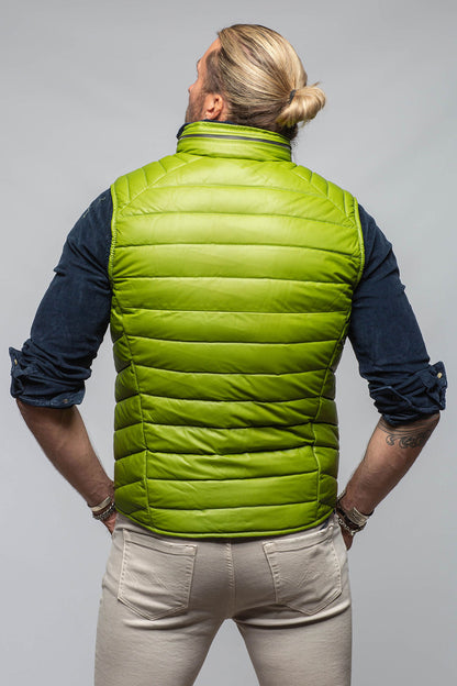 Saxan Leather Vest In Green