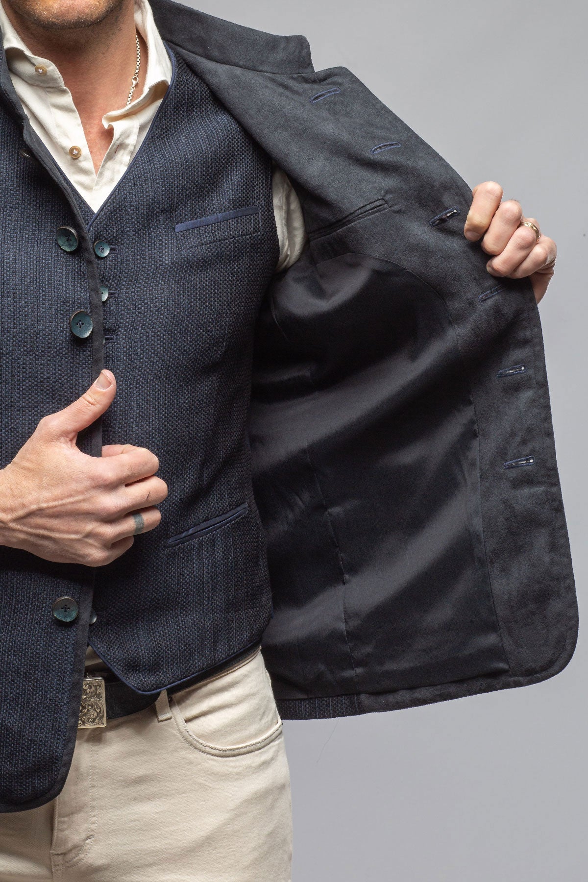 Mothwurf Hans Jacket In Marine Mens - Tailored - Jackets