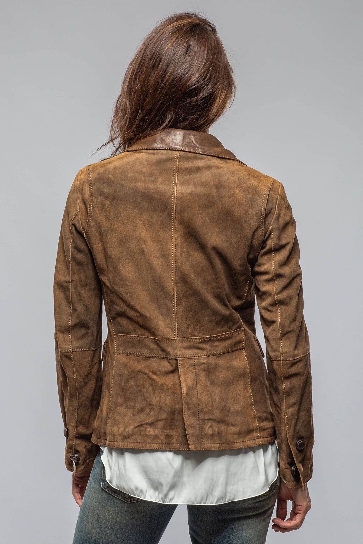 Vella Goat Suede Blazer | Samples - Ladies - Outerwear - Leather | Gimo's