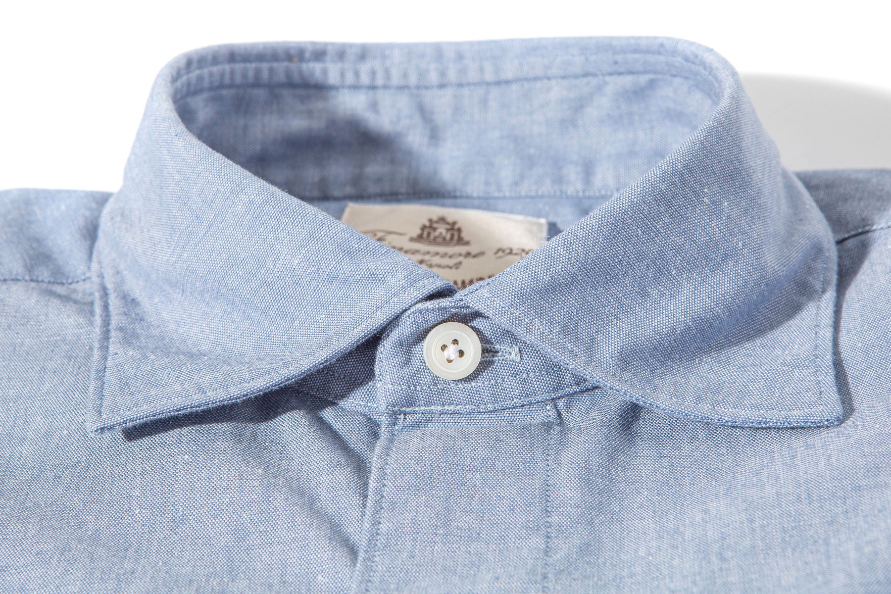 Dragones Chambray Shirt In Navy | Mens - Shirts - Dress | Finamore Napoli