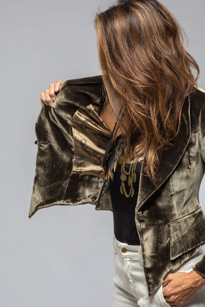 Verdi Cropped Velvet Jacket In Rock