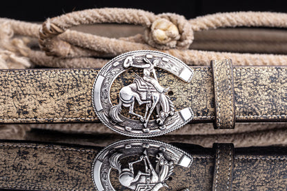 Clayton Horseshoe Saddle Bronc | Belts And Buckles - Trophy | American Buckle Collection