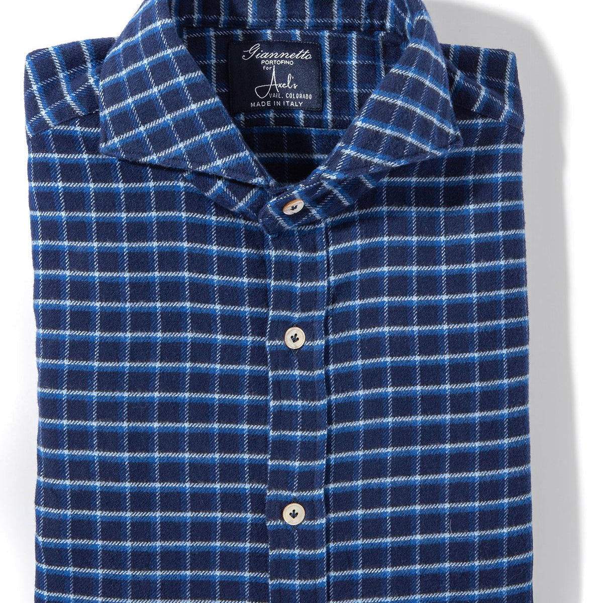 Alvord Cotton Flannel in Navy and White | Mens - Shirts | Axels GP