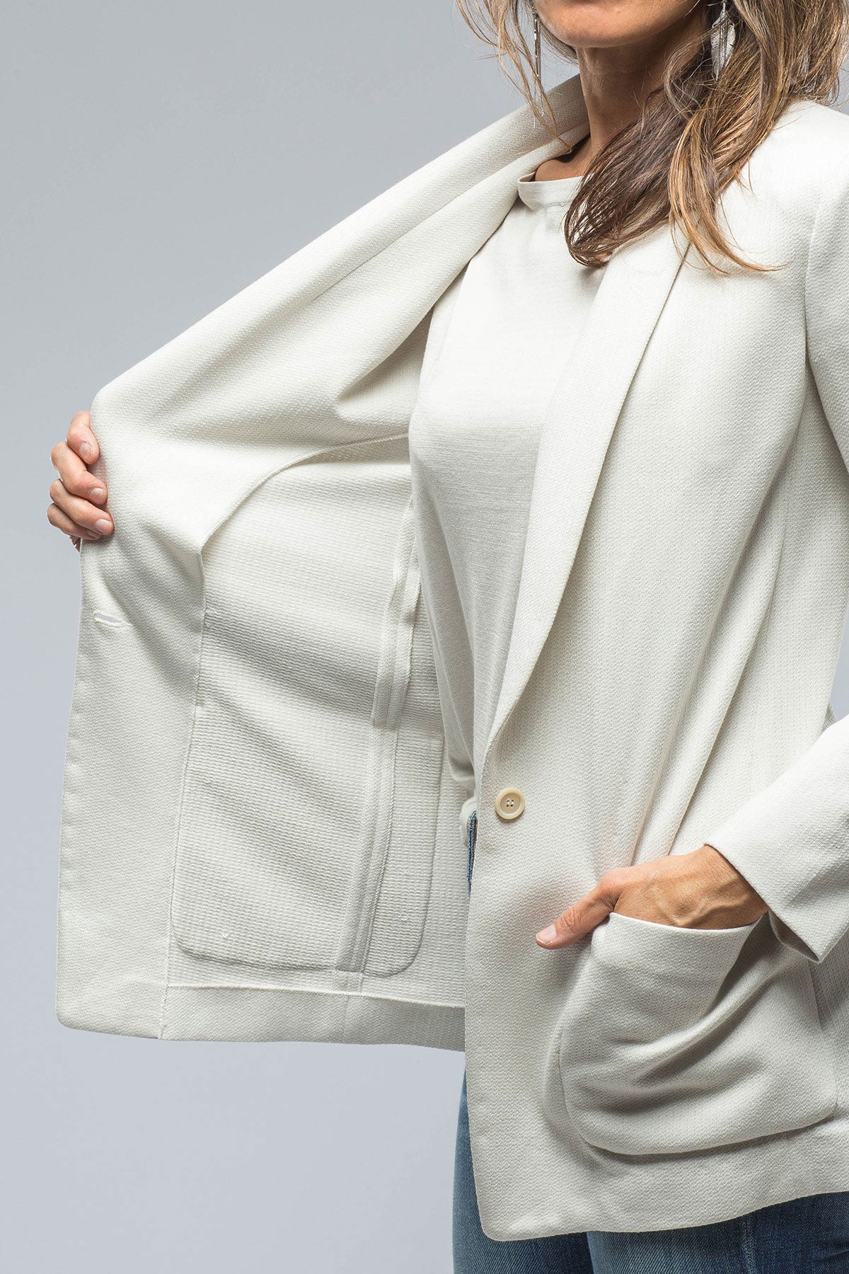 Odette Knit Blazer In Stone | Ladies - Tailored - Jackets | Nells Nelson