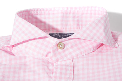Diago Cotton Gingham Check Shirt In Pink | Mens - Shirts - Dress | Giannetto Portofino