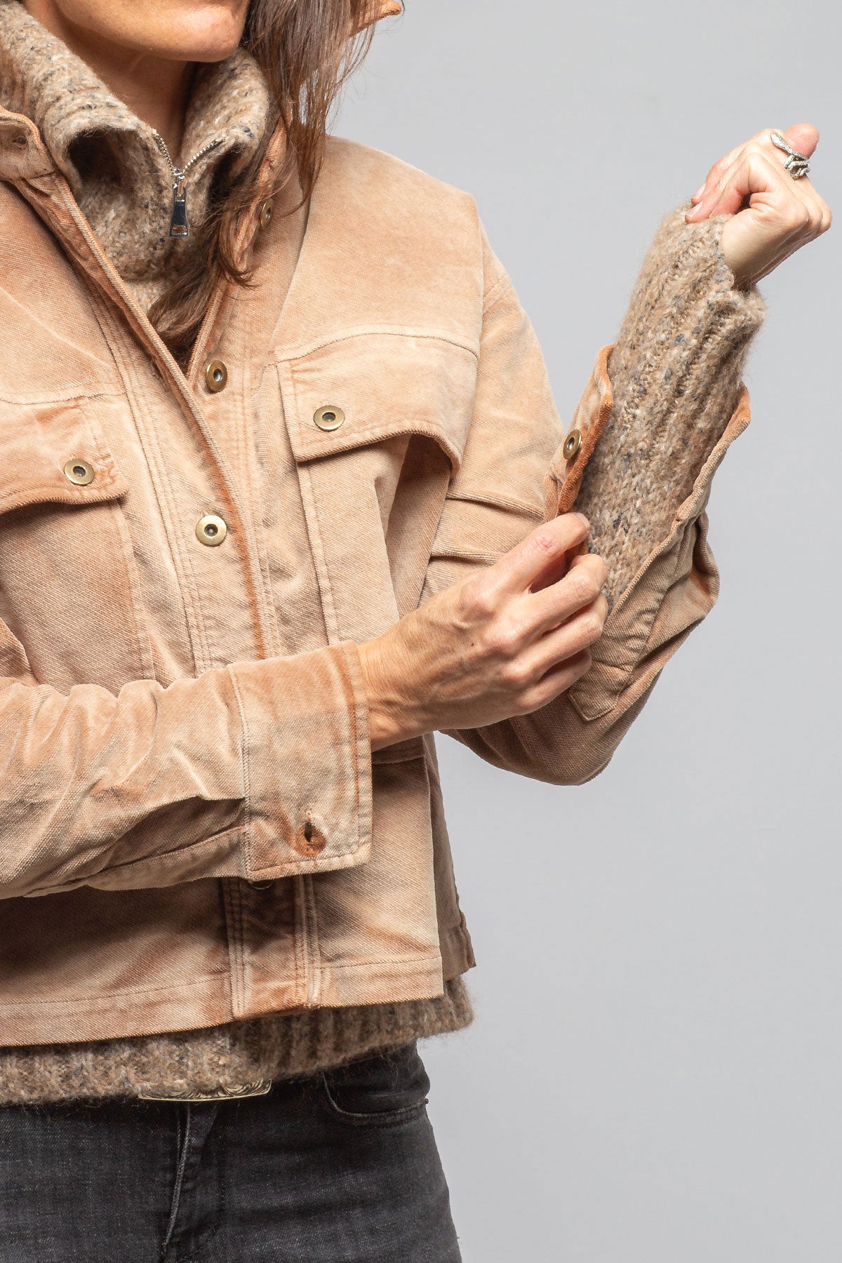 Betel Short Moleskin Jacket In Bleached Rust