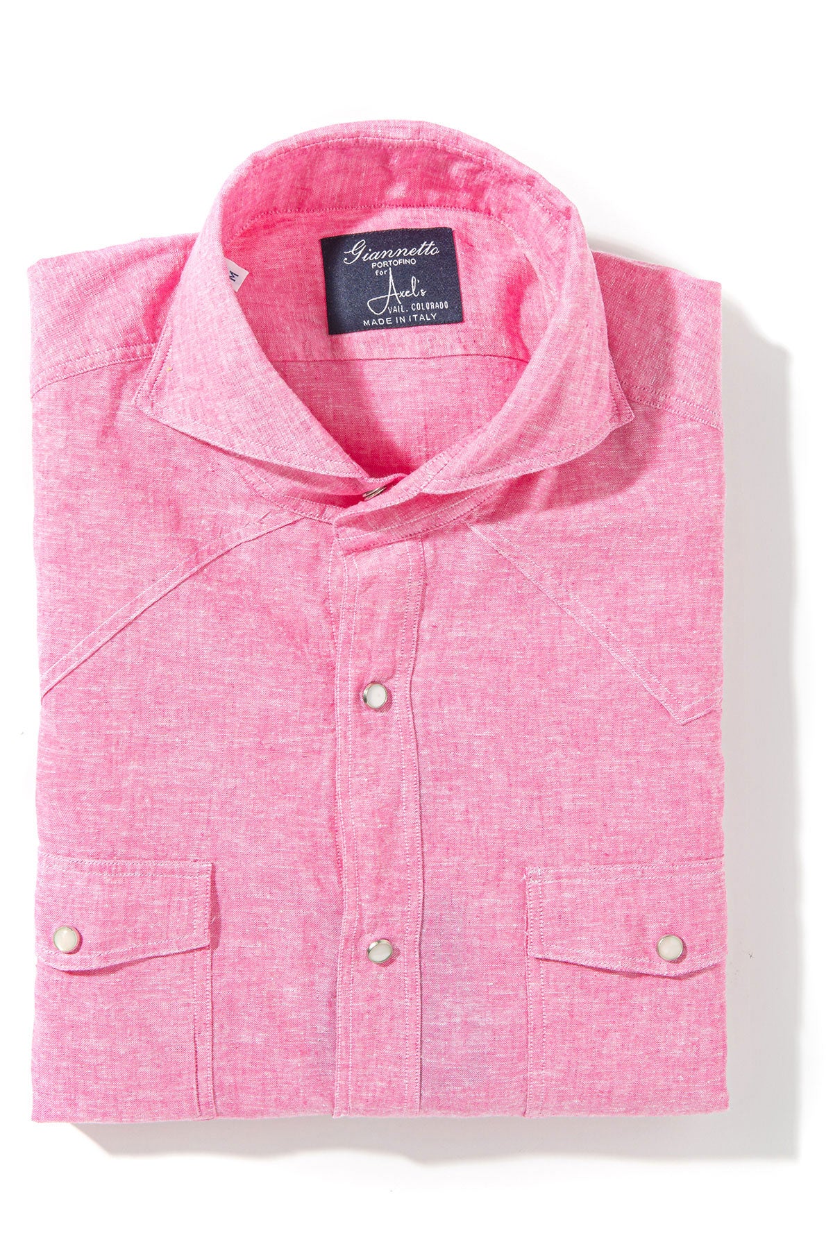 Blanton Linen Cotton Solid Shirt In Pink | Mens - Shirts - Dress | Giannetto Portofino