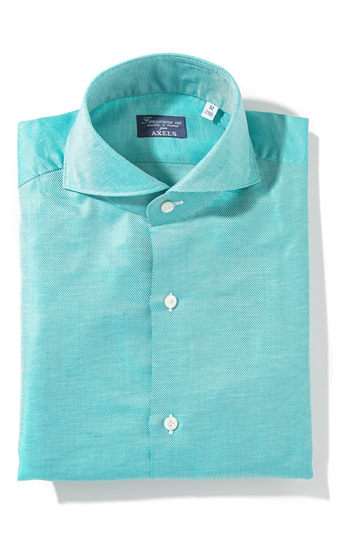 Astral Cotton Twill Shirt In Green | Mens - Shirts - Dress | Finamore Napoli