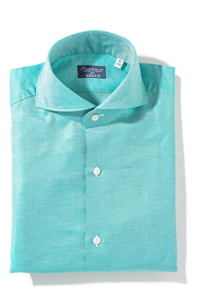 Astral Cotton Twill Shirt In Green | Mens - Shirts - Dress | Finamore Napoli