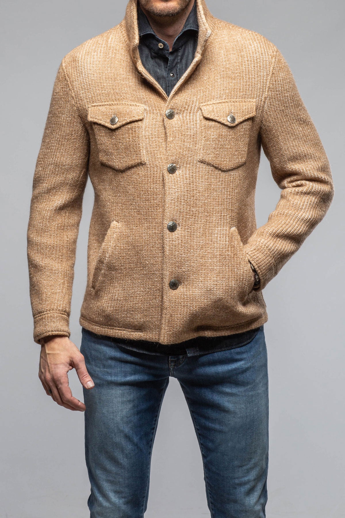 Wrangell Knit Jacket In Camel | Warehouse - Mens - Outerwear - Cloth | Gimo's