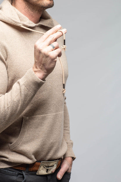 Florio II Cashmere Hoodie In Tan | Mens - Sweaters | Stile Latino