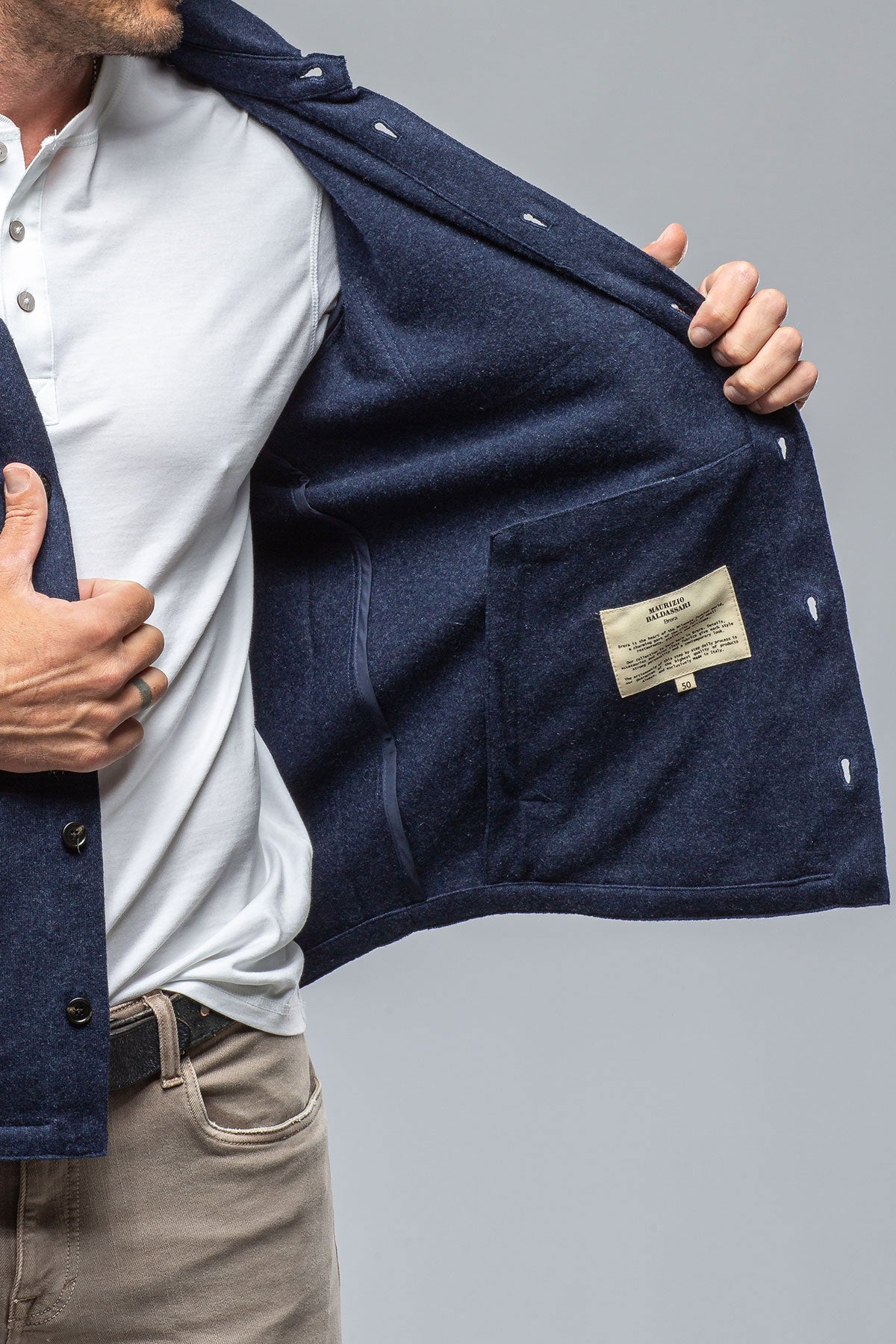 Sooter Cashmere Shirt In Blueprint | Mens - Sweaters | Baldassari