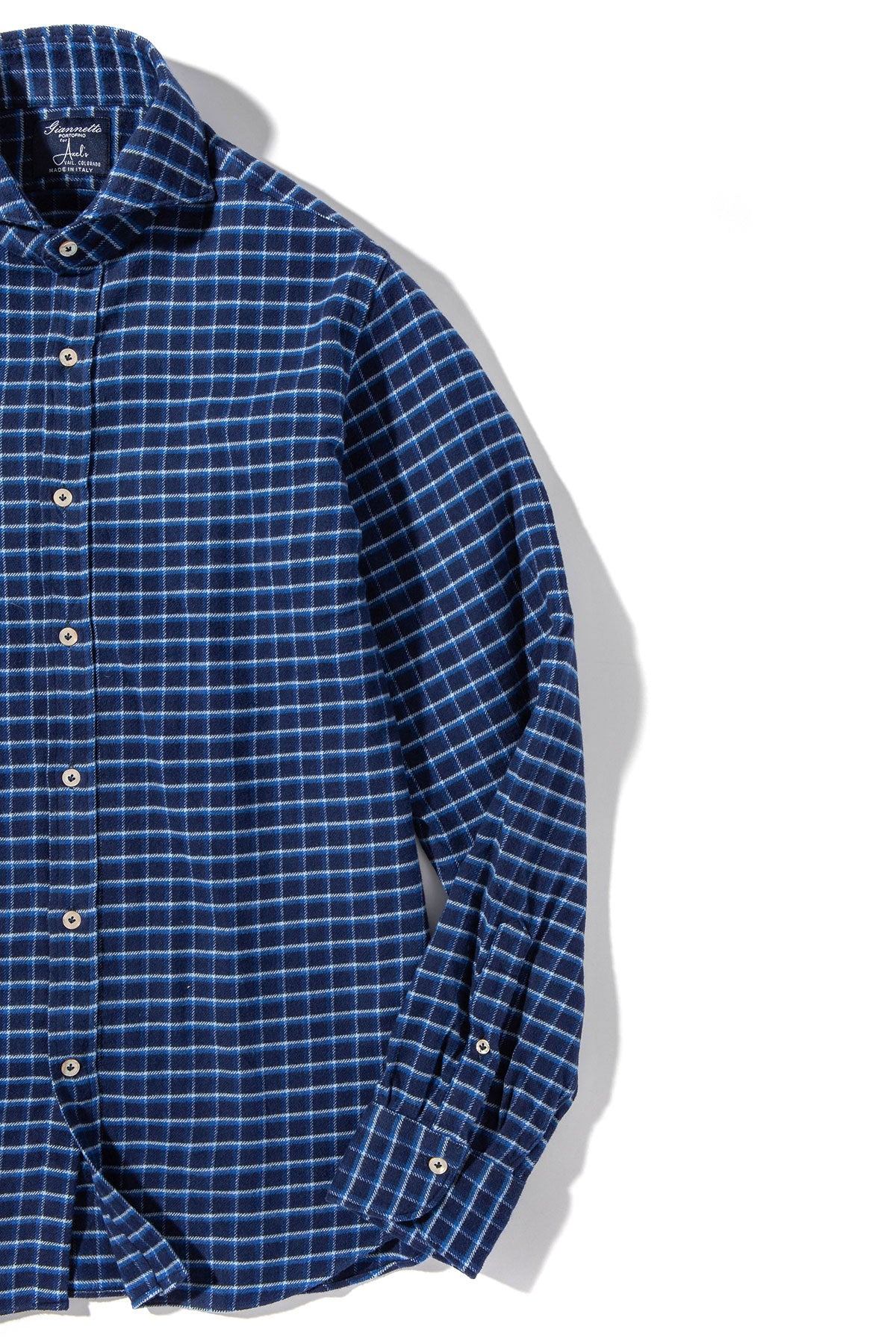 Alvord Cotton Flannel in Navy and White | Mens - Shirts | Axels GP