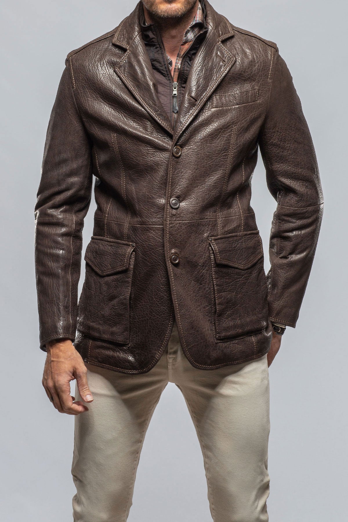 Florentino Western Leather Blazer | Samples - Mens - Outerwear - Leather | Gimo's