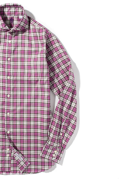 Lacoss Cotton Shirt In Purple and White | Mens - Shirts - Dress | Axels-Is