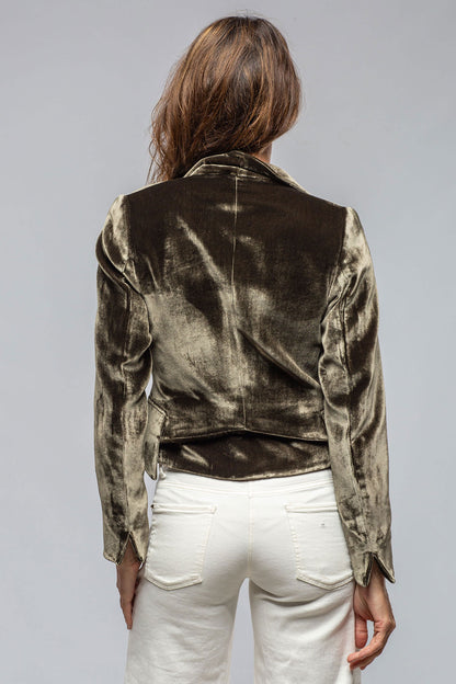 Verdi Cropped Velvet Jacket In Rock