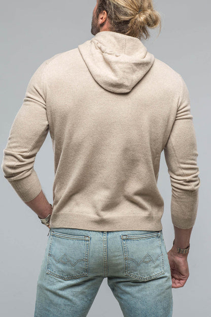 Florio Hooded Cashmere Sweater in Sand | Mens - Sweaters | Stile Latino