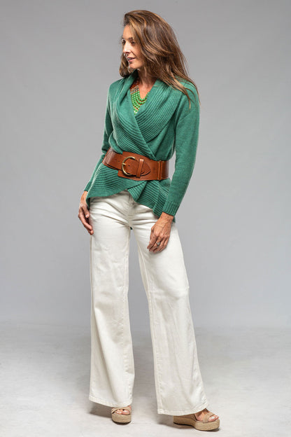 Rani Arabella Margot Cashmere Open Cardigan In Emerald Ladies - Sweaters