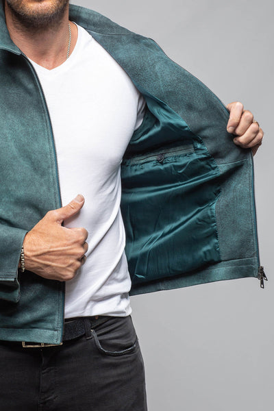 Red Stone Collection Hartwill Suede Moto In Ottanio Mens - Outerwear - Leather
