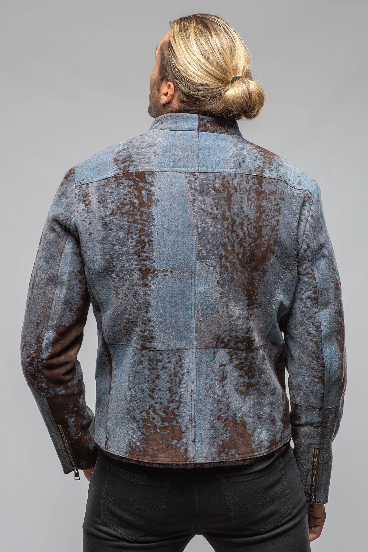 Jean Shearling Moto In Distressed Brown | Mens - Outerwear - Shearling | Red Stone Collection