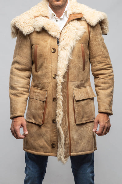 Red Stone Collection Rustic Mid length Shearling In Champagne Mens - Outerwear - Shearling