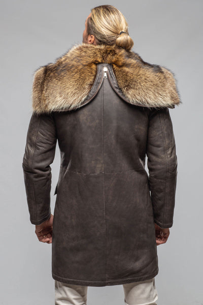 Red Stone Collection Rustic Mid length Shearling In Natural Rock Mens - Outerwear - Shearling