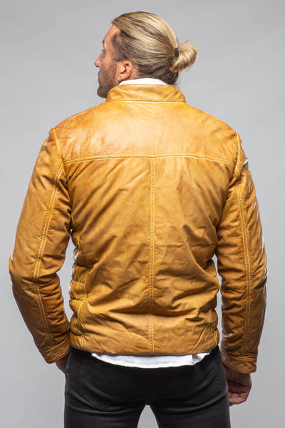 Red Stone Collection Vintage Leather Quilted Jacket In Honey Mens - Outerwear - Leather