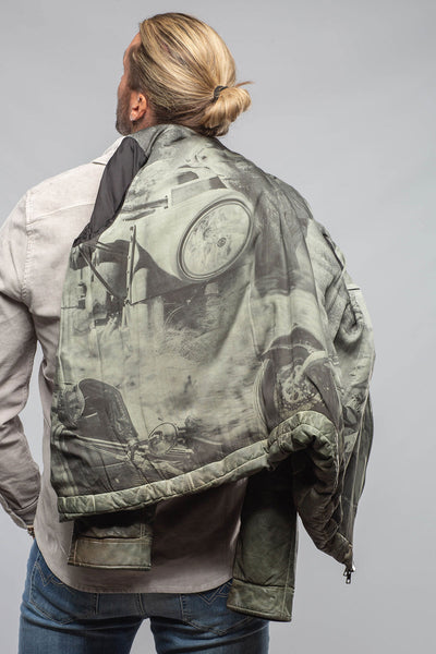 Red Stone Collection | Vintage Leather Quilted Jacket In Military | Mens - Outerwear - Leather 