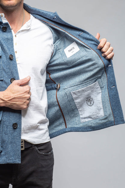 Santera Cashmere Field Jacket In Light Blue