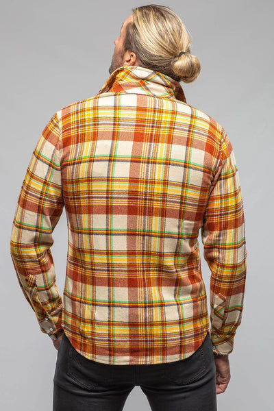 Richard Grand Cashmere Flannel Snap Shirt In Brick Yellow Mens - Shirts