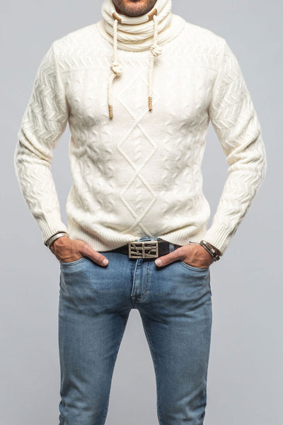 Robert Comstock | Jacob Cashmere Turtleneck In White | Mens - Sweaters 
