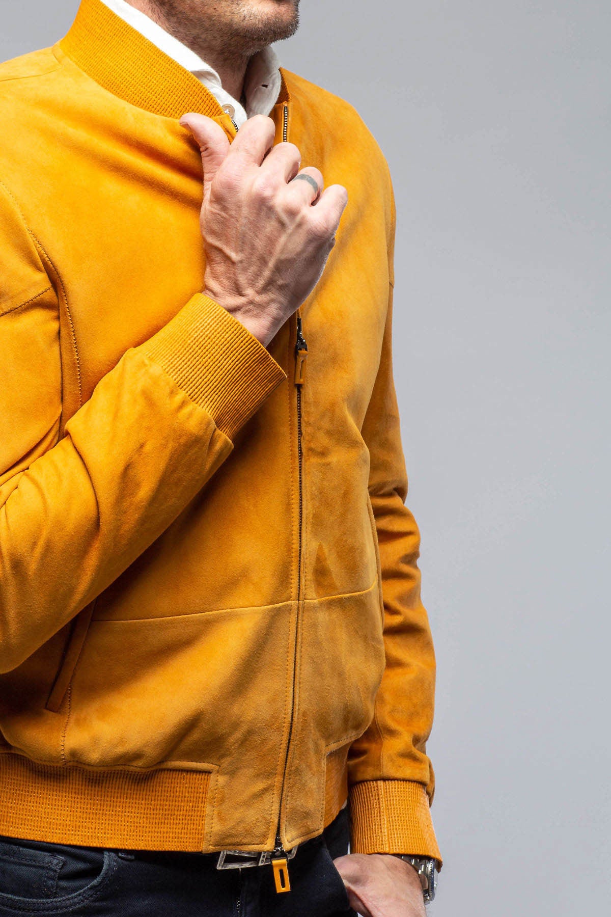 Robert Comstock Kalahari Superlight Jacket In Gold Mens - Outerwear - Leather