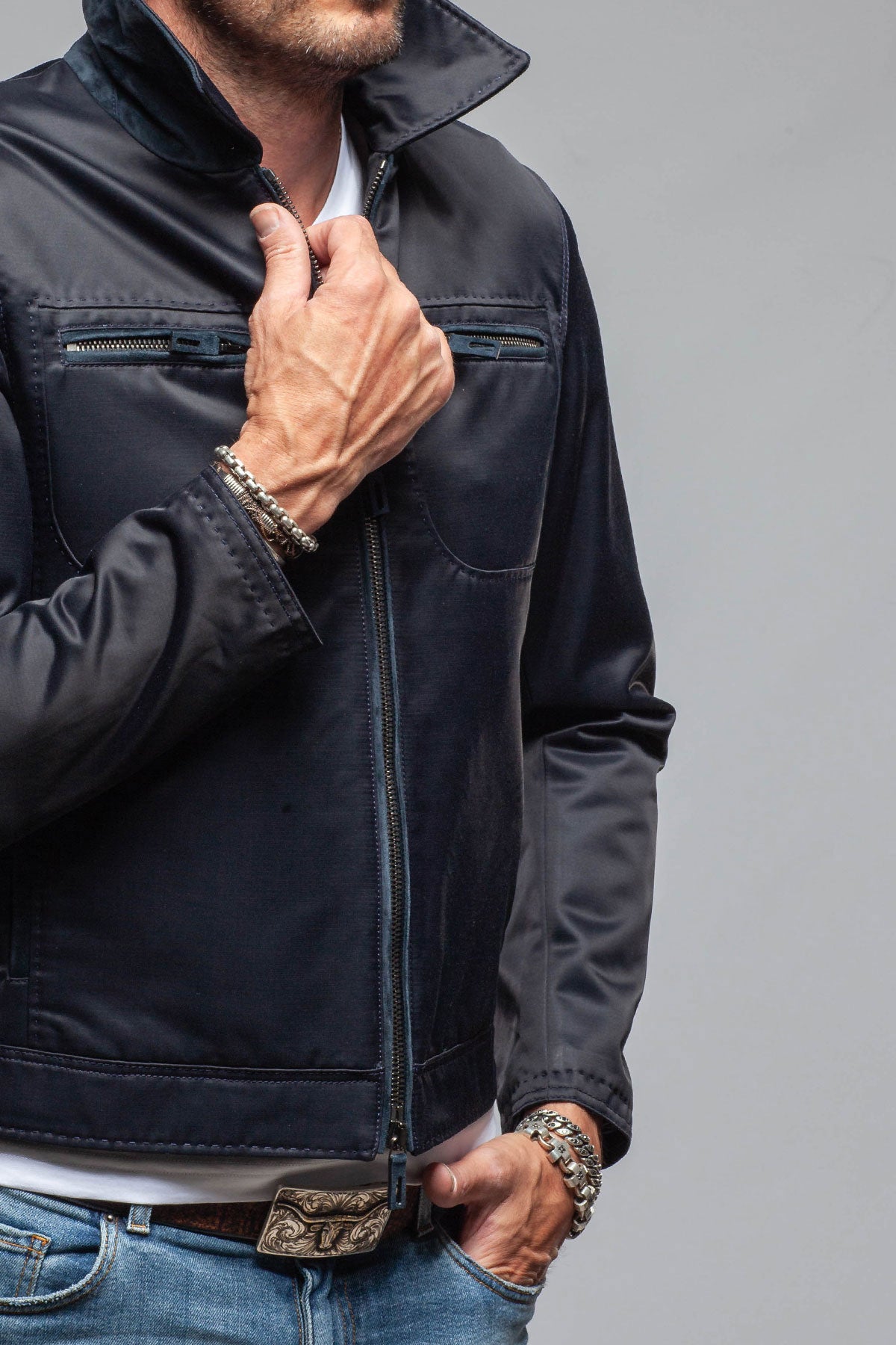 Robert Comstock | Scorpio Flash Jacket In Navy | Mens - Outerwear - Cloth 