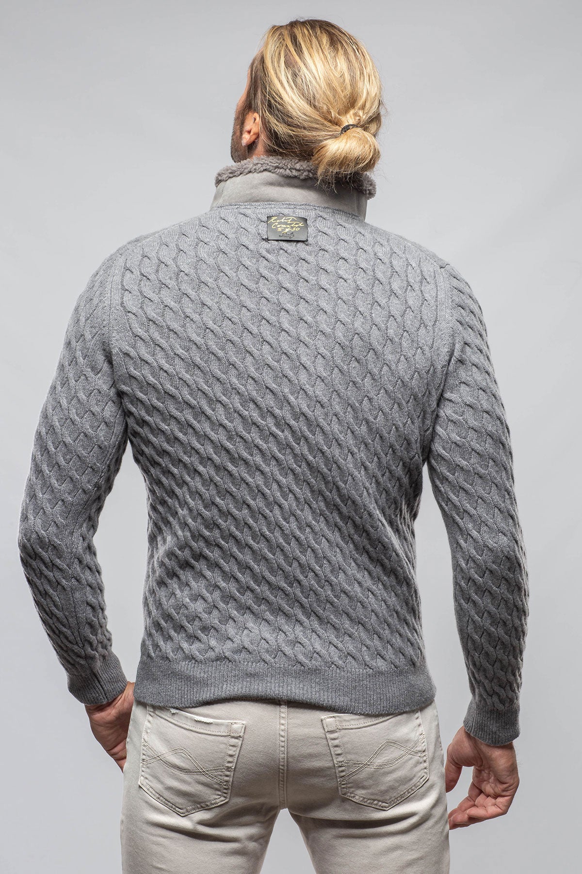 Robert Comstock | Timbers Cashmere Shearling Sweater In Grey | Mens - Sweaters 