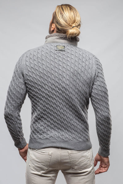 Robert Comstock | Timbers Cashmere Shearling Sweater In Grey | Mens - Sweaters 