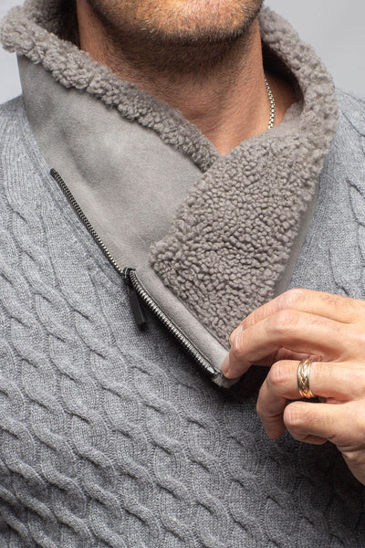 Robert Comstock | Timbers Cashmere Shearling Sweater In Grey | Mens - Sweaters 