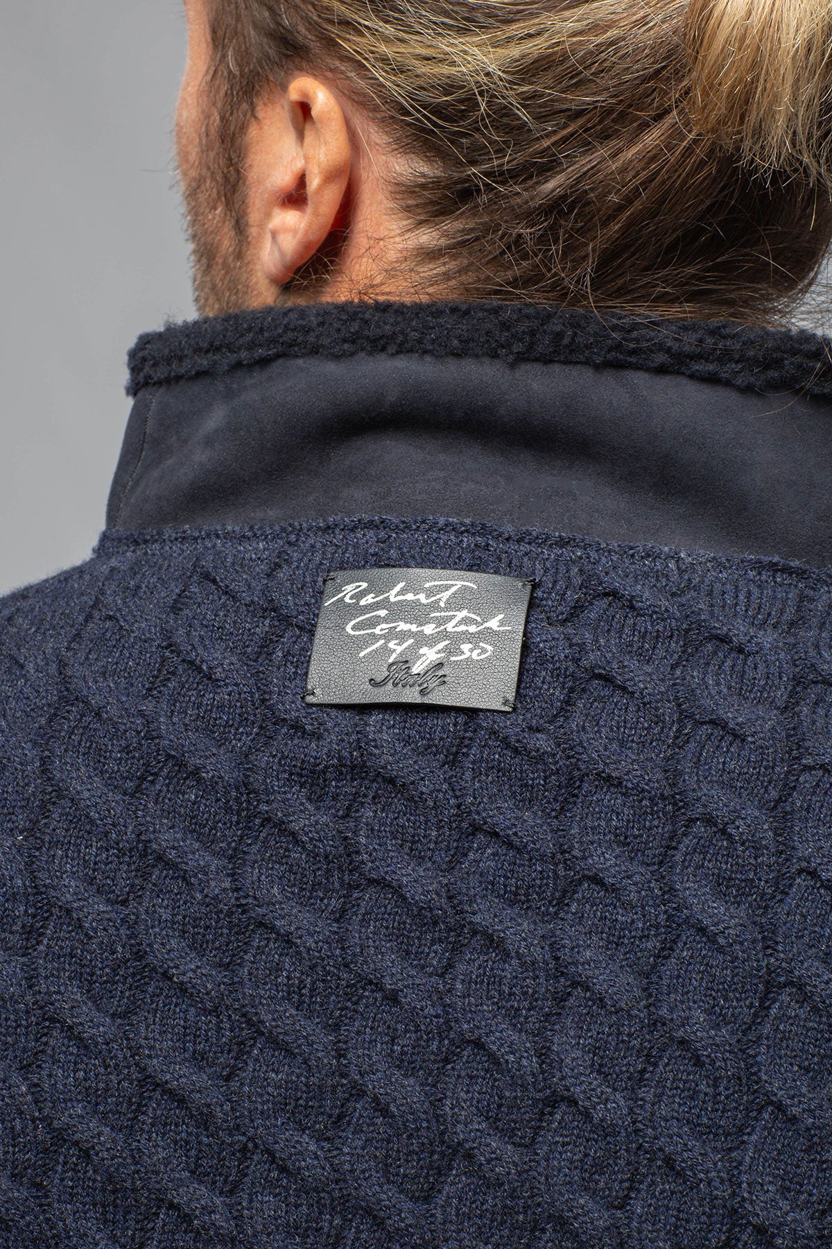 Robert Comstock | Timbers Cashmere Shearling Sweater In Navy | Mens - Sweaters 
