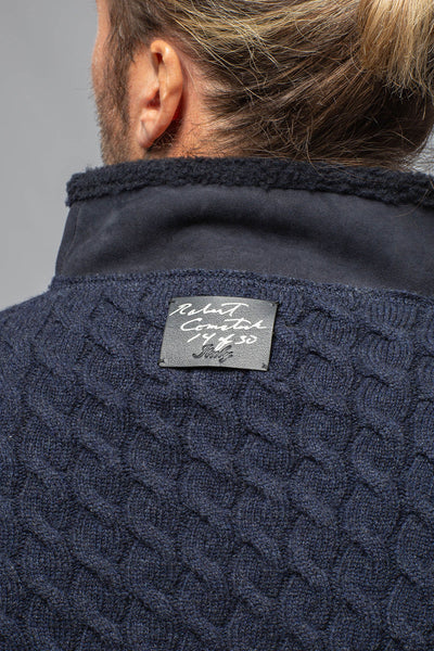 Robert Comstock | Timbers Cashmere Shearling Sweater In Navy | Mens - Sweaters 