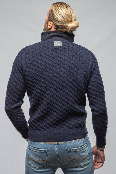 Robert Comstock | Timbers Cashmere Shearling Sweater In Navy | Mens - Sweaters 