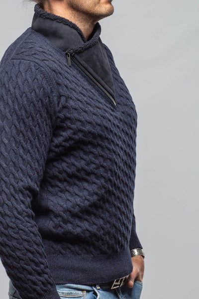 Robert Comstock | Timbers Cashmere Shearling Sweater In Navy | Mens - Sweaters 