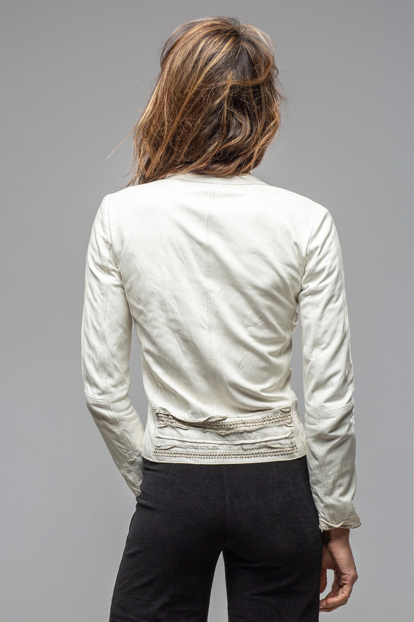 Roncarati Becca Leather Jacket in White Ladies - Outerwear - Leather