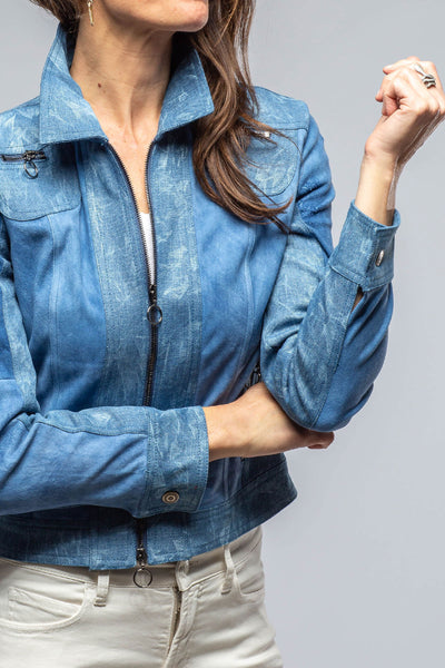 Roncarati Jenna Short Suede & Denim Jacket Ladies - Outerwear - Leather