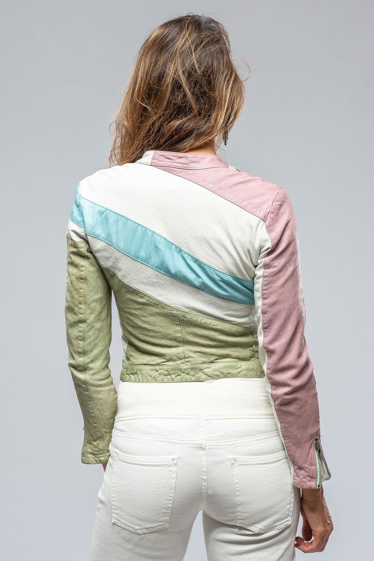 Roncarati Vespa Jkt In Sage, Lt. Blue, Pink, White Ladies - Outerwear - Leather