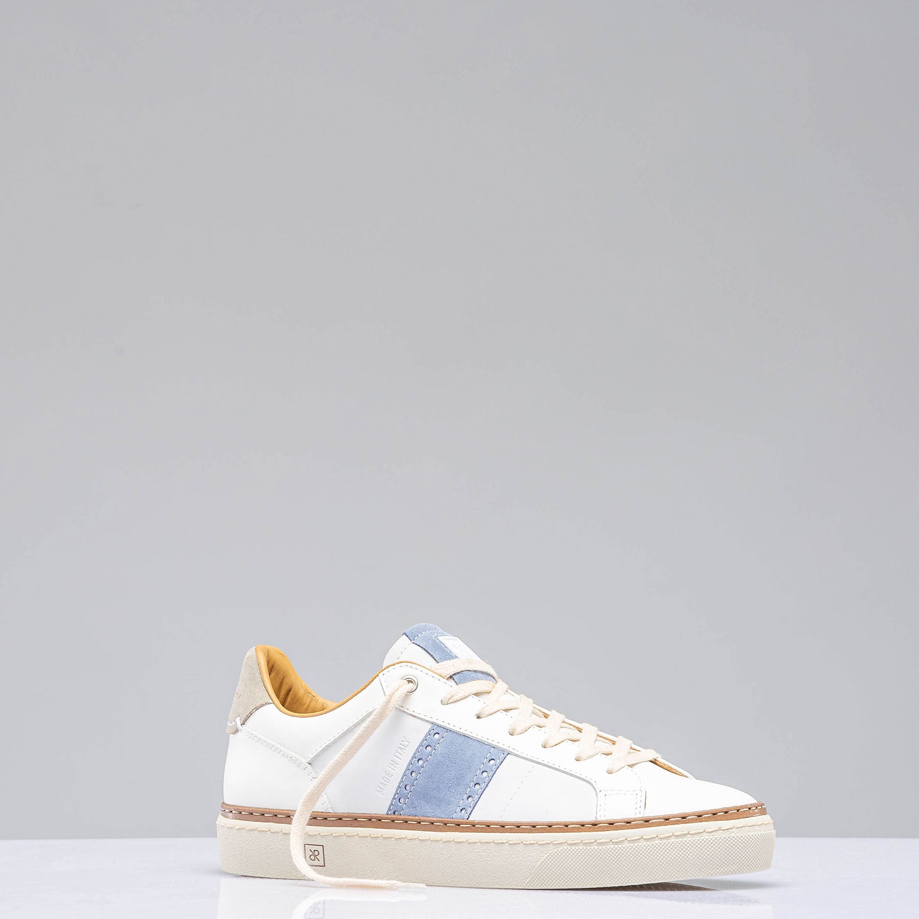 Rubirosa The Mustang Stripe Shoe In White/ Blue Mens - Shoes