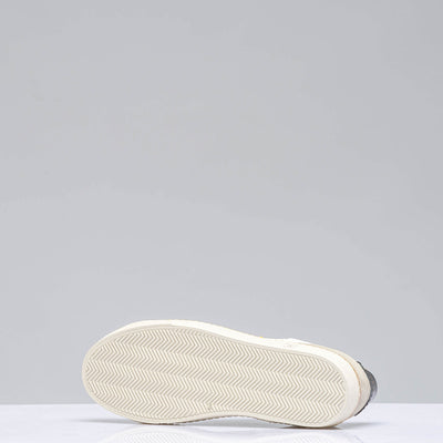 The Mustang Stripe Shoe In White/ Yellow | Mens - Shoes | Rubirosa